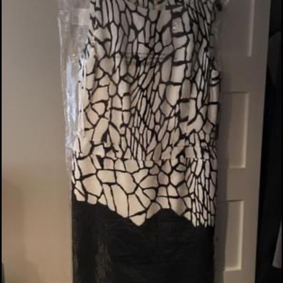 BNT Tahari Pin-tucked printed shift dress - Picture 4 of 4